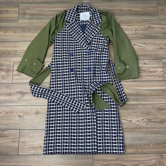 Tanya Taylor Lotta Contrast Combo Trench Coat - Picture 8 of 16